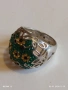 Ретро сребърен пръстен с флорален абстрактен дизайн с СМАРАГДИ, ЦИТРИН, ТУРМАЛИН Арт бижу 51817, снимка 7