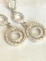 Разкошни Сребърни Обеци BVLGARI Булгари с Бели Камъни, снимка 1