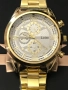 Мъжки златист часовник с голям циферблат ( ВИДЕО ), снимка 1