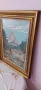 Гоблен планински пейзаж със стъкло и красива дървена рамка.Отлично състояние, снимка 4
