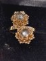 Стар дамски златен пръстен с диаманти, снимка 1 - Пръстени - 43574682