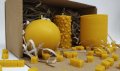 "Жълтата кутия"-Свещ балончета+Свещ сфера+Бурканче от пчелен восък, снимка 4