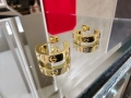 CARTIER Love Gold Hoop 2 Diamonds Дамски Обеци, снимка 1
