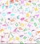 100 бр цветни бели Акрилни букви на кирилица - кръгли мъниста български, снимка 1 - Други - 35028361