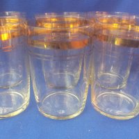 Сервиз чаши за вода, безалкохолно, тънкостенни, златни кантове 6 бр , снимка 3 - Чаши - 38058151