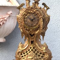 Каминен часовник в стил ROCOCO-Бронз с позлата, снимка 5 - Антикварни и старинни предмети - 27626114
