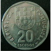 20 ескудо 1987, Португалия, снимка 1 - Нумизматика и бонистика - 32810338
