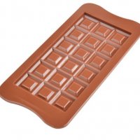 Плочка шоколад квадратчета шоколадов блок силиконов молд форма шоколад гипс фондан, снимка 1 - Форми - 33373000