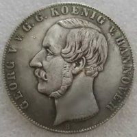 Монета Хановер 2 Талера (3 1/2 Гулдена) 1854 г Георг V, снимка 1 - Нумизматика и бонистика - 38102807