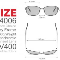 UV400/UVA/UVB209 100% Защита Слънчеви Поляризирани Фотохроматични Очила със Солидна Метална Рамка, снимка 6 - Слънчеви и диоптрични очила - 32543290