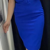 НОВО!Дамска елегантна рокля син цвят, снимка 1 - Рокли - 32912700