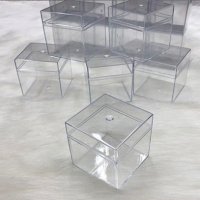 5X5 CM Пластмасова акрилна малка прозрачна кутия прозрачни кутийки кутии за сувенир подарък, снимка 2 - Други - 37899156