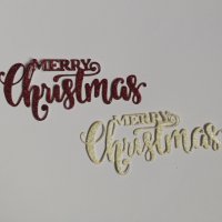Елемент от хартия надпис Merry christmas весела коледа 2 бр скрапбук декорация , снимка 3 - Други - 38183900