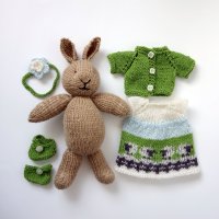 Зайче с рокля, детска играчка ръчна изработка, плетени играчки, подарък за дете, плетено зайче , снимка 2 - Други - 43143936