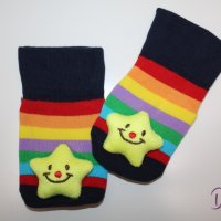 Памучни бебешки чорапки със звездички, снимка 1 - Бебешки чорапи - 32997102