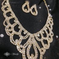 Луксозен дамски комплект бижута с кристали от 2 части “Claudia”, снимка 1 - Бижутерийни комплекти - 43816926