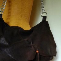 Дамска чанта от естествена кожа с капак в #Бохо стил! Ръчна изработка!, снимка 3 - Чанти - 34655605