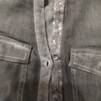 Спортно елегантна блуза Street One, № 44 (XL) – сиво, избелял тип дънков ефект, снимка 4 - Ризи - 32274110