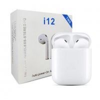Безжични слушалки TWS  i12 A3 Pro Bluetooth 5.0, тъч контрол, 3D звук, Бели, снимка 7 - Слушалки и портативни колонки - 37076756
