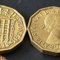 Mонети  Великобритания  Кралица Елизабет II 1954 - 1967 година, снимка 5 - Нумизматика и бонистика - 43896479