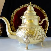 Марокански чайник,кана,месинг,маркиран. , снимка 3 - Антикварни и старинни предмети - 40147286