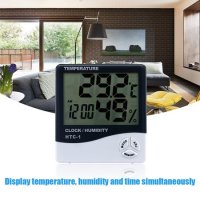 Термометър, влагометър и часовник 5в1 за вътрешна и външна температура, снимка 3 - Други - 39614100