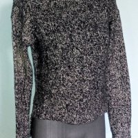Памучен меланжен пуловер тип туника с поло яка "Vero Moda" ®, снимка 1 - Блузи с дълъг ръкав и пуловери - 26696634