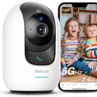 Нова 5MP 3K Безжична Камера за Наблюдение с AI, Нощно Виждане, Alexa, снимка 1 - IP камери - 43669047