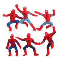 6 бр малки Спайдермен спайдърмен spiderman спайдър мен спайдер пластмасови фигурки PVC за игра торта, снимка 2 - Фигурки - 23073327