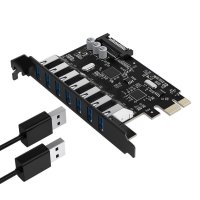 Orico PCI-E card 7 x USB3.0 port 5Gbps, снимка 5 - Други - 43920906
