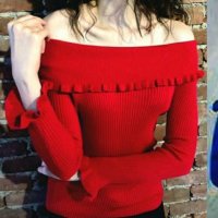 разпродажба нова червена блузка, снимка 1 - Блузи с дълъг ръкав и пуловери - 43660891