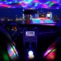 Уникална RGB LED USB Крушка за кола автомобил Powerbank цветомузика, снимка 6 - Аксесоари и консумативи - 32553004
