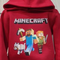 Нов детски суичър с дигитален печат MINECRAFT (Майнкрафт) в червен цвят, снимка 2 - Детски анцузи и суичери - 39094856