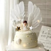 Ангел Ангелче пластмасова фигурка украса за торта пита кръщене украса декор декорация, снимка 4 - Фигурки - 30075306