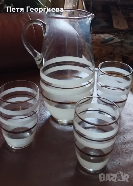 Стъклен комплект за вода и безалкохолно, снимка 1