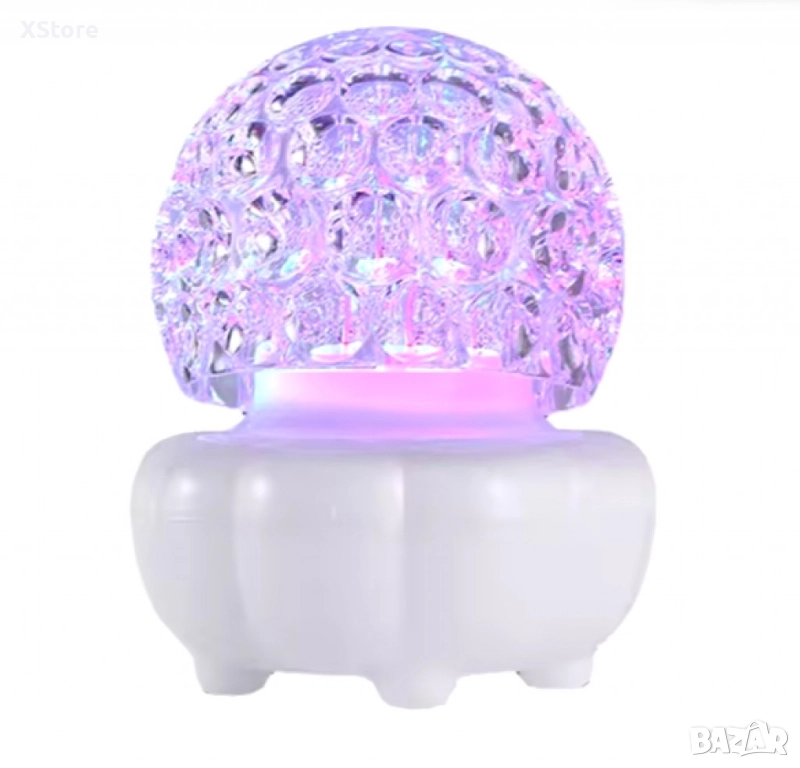 Коледна кристална въртяща се топка LED светлина, снимка 1