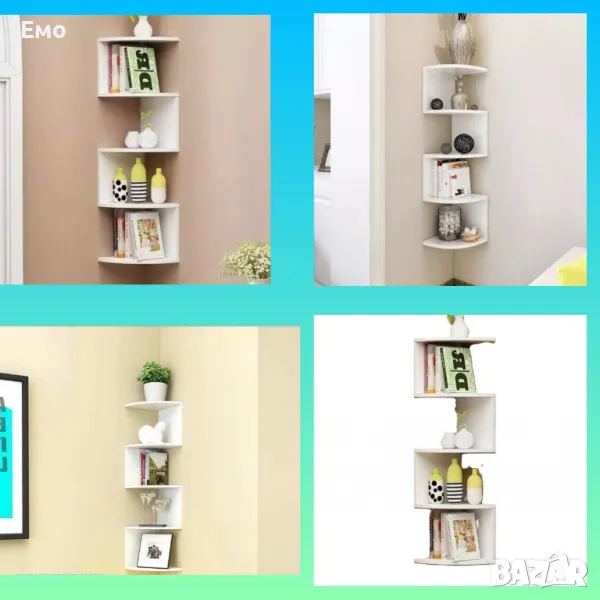 Ъглова етажерка за съхранение с 5 рафта, снимка 1