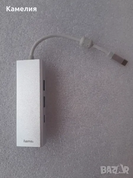 Хъб Multiport Hama USB Type-C, Сребрист, снимка 1
