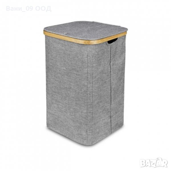 Кош за пране-бамбук и текстил, снимка 1