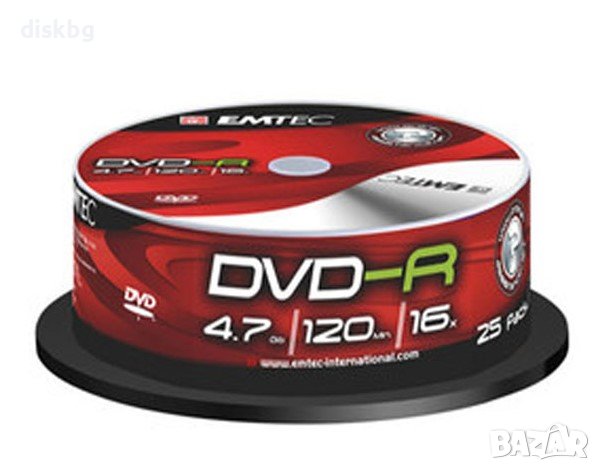 DVD-R ЕMTEC, 4.7GB, 120min, 16x - празни дискове, снимка 1