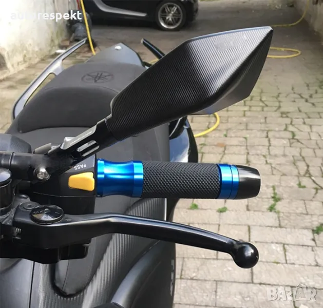 Огледала за мотор - YF2158 -10мм 8мм 2бр/к-т - Черно, снимка 1