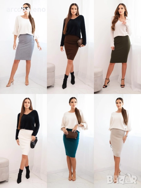 Дамска вискозна пола от еластична плетка, 8цвята , снимка 1