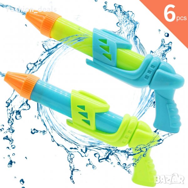 Нов комплект от 6 мощни водни пистолета бластера уръдия  плаж море 3г+ плажни играчки, снимка 1