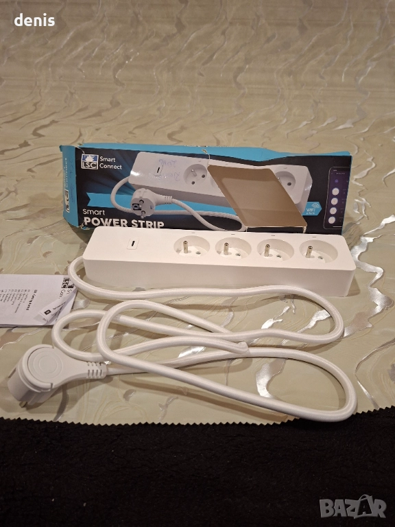 Смарт удължител LSC Smart Connect, 4 гнезда, бял, 1,5 м, съвместим с Alexa и Google Assistant, снимка 1