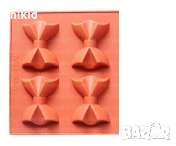 4 бр голяма пандела силиконов молд форма фондан шоколад гипс, снимка 1