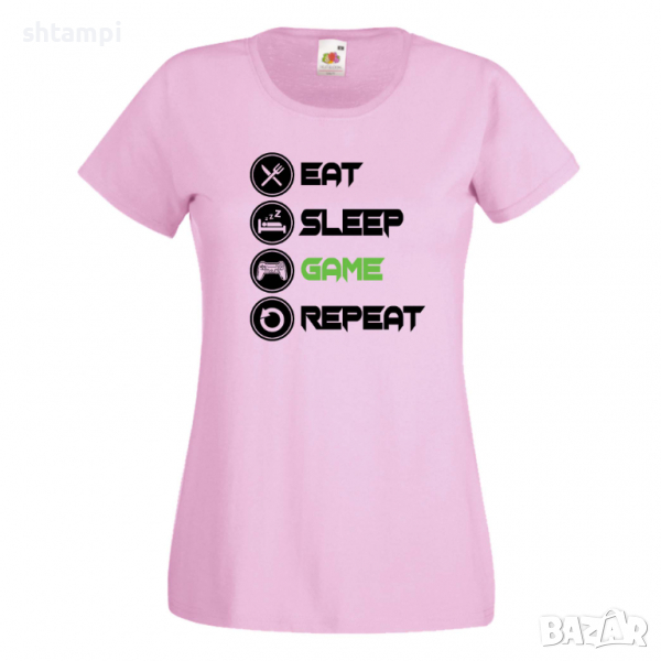 Дамска тениска Game 1 Eat,Sleep,Game,Anime,Repeat,Ядене,Спане,Геймс,, снимка 1