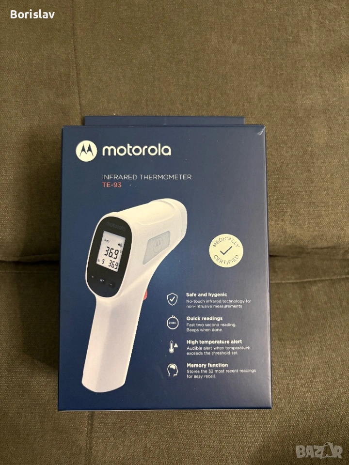 Безконтактен дигитален термометър Motorola T-93, снимка 1