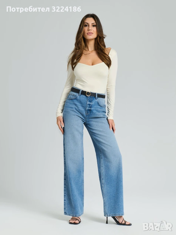 НОВИ! Дънки с етикет висока талия, ХС размер, снимка 1