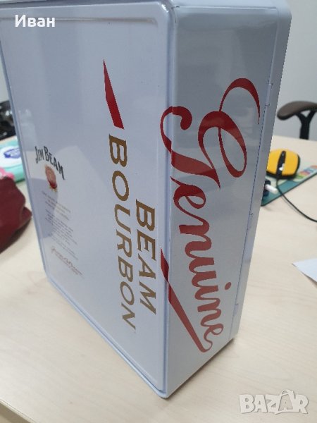 Метална кутия с две чаши Jim Beam , снимка 1