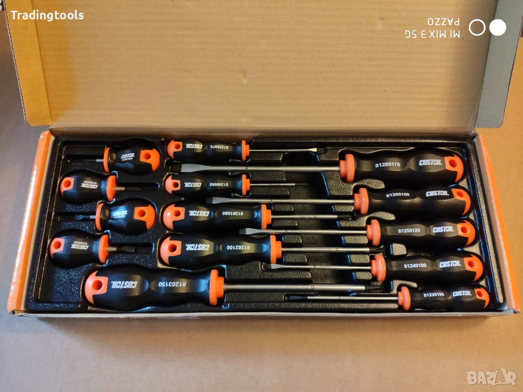 CUSTOR TOOLS 14 броя кръстати прави отвертки комплект, снимка 1